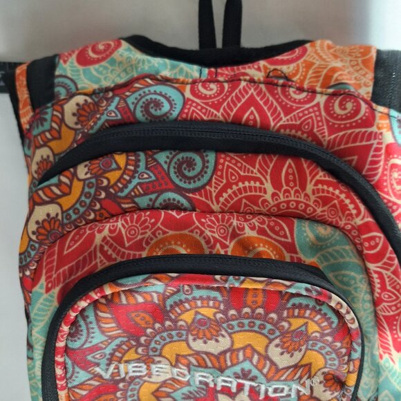 Vibedration Hydration Backpack w/o bladder -turquoise/orange pattern - Used